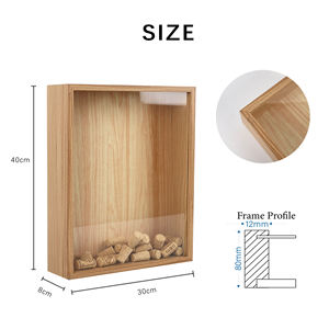 Vitrina de Madera con Tapa de Cristal Real, Caja de Recuerdos, Marco de Madera para Dinero, Marco de Madera para Corchos de Vino, Marco de Madera para Recuerdos - Product Image 4