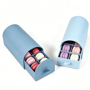 Boîte en carton personnalisée, imperméable, biodégradable, de qualité alimentaire, en forme d'arche, pour l'emballage de gâteaux, de macarons, de chocolats, boîte à tiroir en papier - Product Image 2