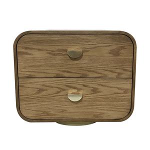 โต๊ะข้างเตียงไม้ลายธรรมชาติ ดีไซน์ดั้งเดิม ตกแต่งบ้านด้วยวีเนียร์ไม้แอช - Product Image 1