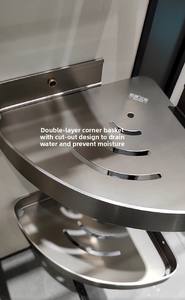 طقم إكسسوارات حمام من خمس قطع مصنوع من الألومنيوم الفضائي المصقول والمطلي بالكروم للفنادق - Product Image 3