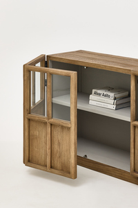 <span class=keywords><strong>Mobile</strong></span> in Legno Massello Scuro Stile Country Francese, Design Vintage con Ante in Vetro, Arredamento per Soggiorno in Legno Massello Recuperato - Product Image 4