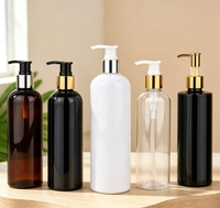 Luxe PET plastic lotionflessen met elektrolytisch vergulde pomp, lege verpakkingen voor haarmasker, diepe conditioner, haarserum, salonverpakkingen