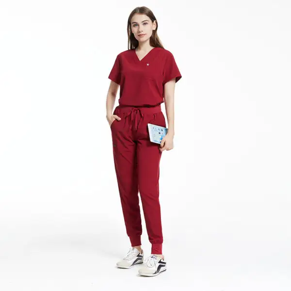 2022 design de sua própria moda esfrega joggers, atacado personalizado de designer médico enfermagem conjunto de uniforme para mulheres