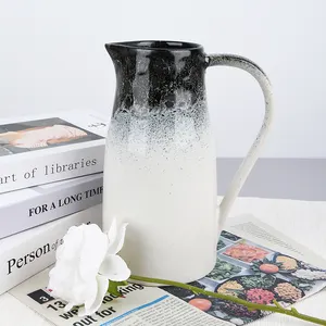 Toptan reaktif sır seramik içme suyu kahve için süt sürahisi tedarikçisi porselen süt köpürtme sürahisi