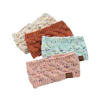 Großhandel Weihnachts-Feiertags-Stirnbänder für Damen: Gedrehtes, gestricktes, breites Haarband aus Acryl-Baumwolle mit hoher Elastizität und Wärmeisolierung