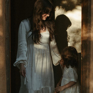 Robe longue élégante pour femme en lin et <span class=keywords><strong>coton</strong></span> mélangés, respirante, à nouer, motif à carreaux, tissée, tendance, pour l'été - Product Image 4