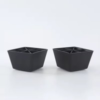 Pieds de remplacement carrés modernes en PP noir anti-corrosion pour meubles, canapés, salon, hôtel, cuisine, salle à manger, extérieur