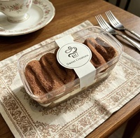 Grande boîte à tiramisu en plastique, conteneur transparent pour gâteaux et desserts (alimentation et desserts à base de gelée)