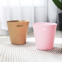 BX Petite poubelle ronde en plastique avec poignées Poubelle blanche Bacs de recyclage pour espace compact Bureau à domicile