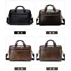 <strong>New</strong> Arrival Mens Business Laptop Case Messenger Bag Fits 14&quot; Laptop Retro Genuine Leather Handbags Leather <strong>Briefcase</strong> for Men