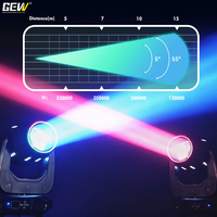 Fabricant d'éclairage de scène professionnel GEVV, projecteur à faisceau mobile Sharpy 318W DMX avec anneau halo et bande lumineuse sur le corps