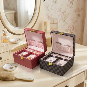 Estuche Organizador de Joyería de PU con Logotipo Personalizado al por Mayor, Caja de Joyería de Cuero de Lujo para el Hogar - Product Image 4