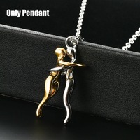 Collier pendentif chic en acier inoxydable pour couple, symbole d'amour élégant, couleur mixte, cadeau de bijoux pour la Saint-Valentin et anniversaire