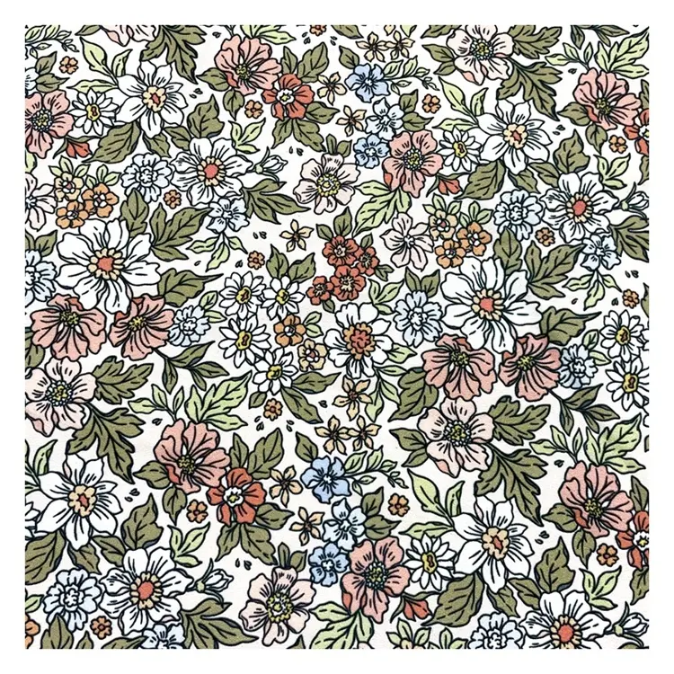 Tissu en coton mercerisé à imprimés personnalisés, 50 m par 75gsm, étoffe moderne à motif Floral en coton bio londres,