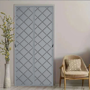 <span class=keywords><strong>Rideau</strong></span> de porte isolant à haute occultation en tissu Oxford à ondes magnétiques et rembourrage en polyester épaissi pour porte française, utilisation hivernale - Product Image 4