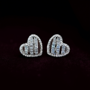 Orecchini Tiffany con Diamanti Taglio Cuore in Oro Bianco, Colore D, Gioielli da Sposa di Lusso Naturali per Donna - Product Image 2