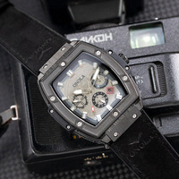 Montre automatique mécanique pour homme, boîtier tonneau, bracelet en acrylique, cadran à aiguilles lumineux, nouvelle montre explosive 2026