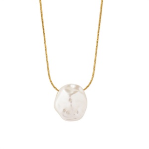 ที่นิยม INS เครื่องประดับสแตนเลสสร้อยคอจี้มุกชุบทองไม่สม่ำเสมอ - Product Image 1