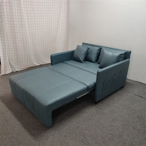 Canapé-lit minimaliste bleu à cadre en bois massif causeuse convertible canapé <span class=keywords><strong>futon</strong></span> - Product Image 5