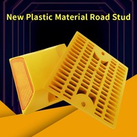 Goujons réfléchissants de contrôle de la circulation d'oeil de chat de chaussée en plastique jaune simple face d'ABS pour l'avertissement de route
