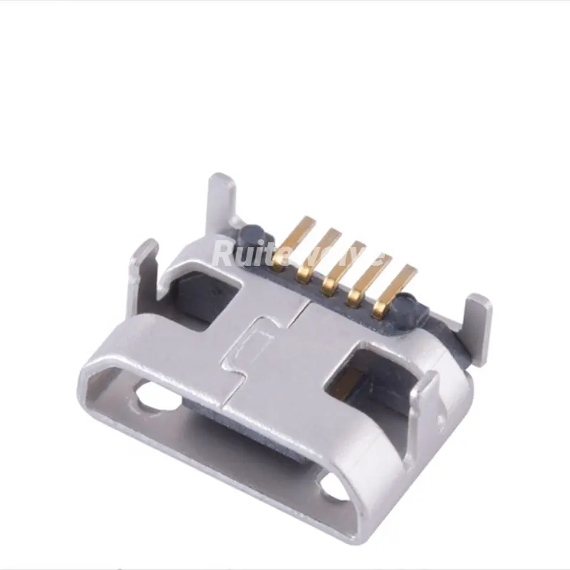 Nuevo Original USB hembra 5P plug-in 4 pines Puerto plano extremo hembra teléfono celular con micrófono SMD conector USB