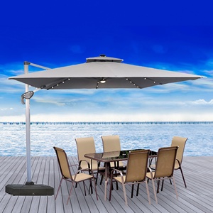 Gran oferta impermeable Anti-UV LED sombrilla romana diseño minimalista paraguas de aluminio para Hotel <span class=keywords><strong>Patio</strong></span> muebles de exterior <span class=keywords><strong>Patio</strong></span> - Product Image 4