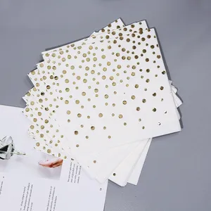 Servilletas de papel de 3 capas con estampado de lunares dorados personalizados, servilletas de estilo moderno para hoteles, restaurantes, celebraciones de fiestas - Product Image 2