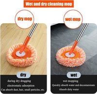 Serpillère de nettoyage réglable en microfibre avec manche réglable en hauteur et tête de serpillère remplaçable pour le nettoyage des sols et des murs à la maison