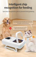 Distributeur automatique de nourriture pour animaux de compagnie intelligent, luxueux et écologique, avec puce RFID, capteur infrarouge, contrôle automatique des portions pour chats, minuterie et maintien de la fraîcheur