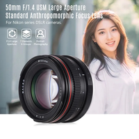 Lensa Prima Fokus Tetap 50mm F1.4 untuk Kamera Full Frame Apertur F2.0-F22 7 Bilah