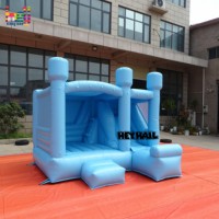 Offre Spéciale : Combo Château Gonflable de Mariage Blanc et Bleu avec Toboggan pour Fêtes et Location Événementielle