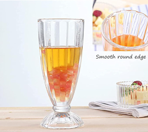 Verre à boire pour milkshake de 13 oz, 6 pièces, avec cuillères en métal, verre à soda à l'ancienne, verre à <span class=keywords><strong>fontaine</strong></span> classique pour crème glacée - Product Image 4