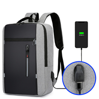 Mochila para Portátil de Viaje, Maletín para Portátil de Negocios, Mochila Personalizada Impermeable con Puerto de Carga USB