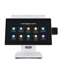 Caja Registradora Comercial con Pantalla para Clientes N95 N97, Dispositivo POS con WiFi 6, Windows 11, Sin Ventilador, 15.6 Pulgadas, Certificación CE FCC, Sistema POS con NFC