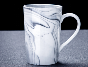 New 2021 Marble Matte Black Ceramic Mug Coffee Custom Handle 300ml Home Ceramic Cups Tumbler - Product Image 4