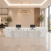 Bureau de réception convertible en bois de luxe avec couleur personnalisée, design minimaliste moderne et écologique pour usage commercial et bureautique