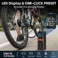 Compresseur d'air sans fil rechargeable RIDEWISE 6000mAh 12V monocylindre avec manomètre numérique 150PSI et lumière d'urgence