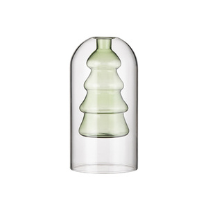 Bouteille d'arôme sans flamme vide, créative, à double couche, avec intérieur coloré en forme de sapin de Noël - Product Image 5