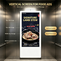 Layar Iklan Video Digital Signage LCD 18,5 inci untuk Lift, Terpasang di Dinding, Gedung Komersial, Tampilan Iklan