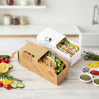 Cajas Ecológicas para Desayuno, Bandejas de Papel para Sándwiches y Hamburguesas, Embalaje Reutilizable y Reciclable, Cartón para Pan con Logotipo Impreso