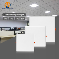 Encastré Monté Rond Carré Intérieur Aluminium9w 18w 24w 36w Encastré Smd Carré Plafond Led Panneau Lumineux Sans Cadre