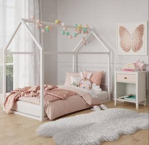 Toddler Single <strong>Loft</strong> Iron <strong>Bed</strong> Frame for Baby Girl Metal Kids House <strong>Bed</strong> Frame Children - Product Image 4