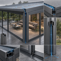 Pergola motorisée moderne en aluminium économique avec lames orientables, protection UV UPF 50+, imperméable, pour terrasse extérieure, jardin et villa