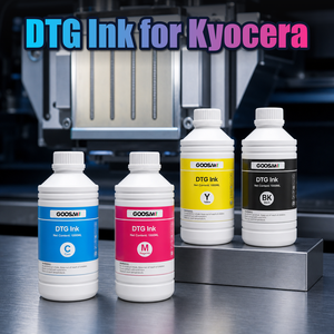 Tinta DTG CMYK 1000ML para cabezal de impresión industrial Kyocera, compatible, pigmento de alta calidad, para impresora de banda, venta al por mayor - Product Image 1