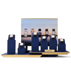 FANXI DIY lüks izle standı mikrofiber lüks kol saati sergileme standı metal mikrofiber izle ekran sahne özel logo