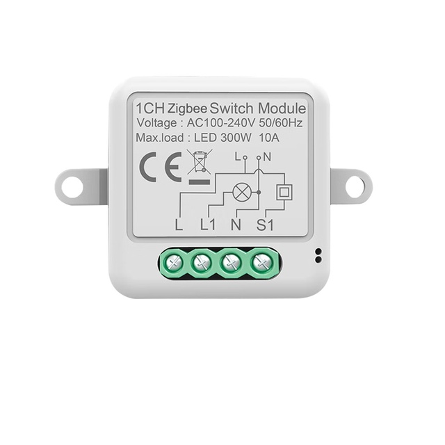 RSH Mini 1 Gang Diy Smart Light Switch Module Smart Life/tuya App and Wireless Compatible With Alexa Echo Zigbee Circuit Breaker