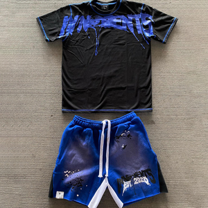 Fabricant de vêtements personnalisé Survêtement d'été 2 deux pièces Costume de survêtement pour <span class=keywords><strong>homme</strong></span> <span class=keywords><strong>Streetwear</strong></span> Ensemble short et t-shirt délavés à l'acide pour <span class=keywords><strong>homme</strong></span> - Product Image 4