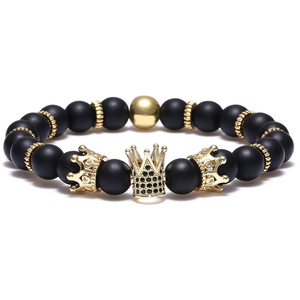 Imperial Crown Bead Bracelet King&amp;<strong>Queen</strong> Luxury Charm Couple Jewelry <strong>Gift</strong> for Women Men - Product Image 3