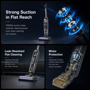 OEM Cordless Wet <b>Dry</b> Vacuum Cleaner Self Cleaning Floor Washer with Hot Air Drying 15KPa for Home Cleaning - Product Image 5
