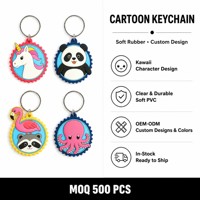 Porte-clés personnalisé en PVC souple, mascotte fantaisie, licorne, panda, flamant rose, avec bord gaufré 3D, vente en gros, cadeau